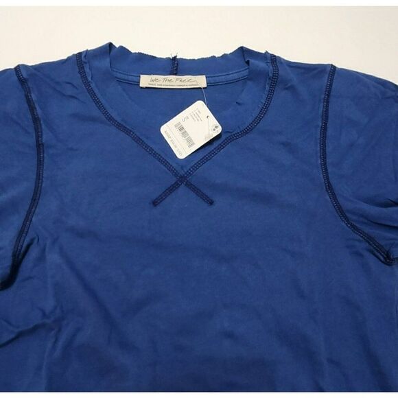 FREE PEOPLE Women's - S - Clover Puff Shoulder Top - Midnight hour /Blue - Picture 5 of 5